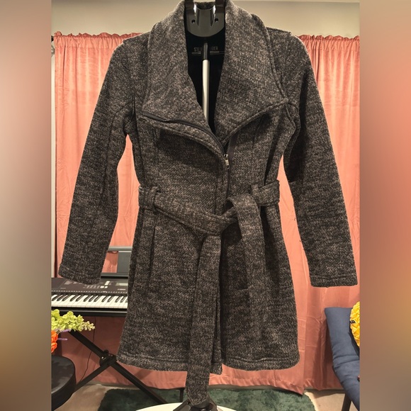 Steve Madden Charcoal Women's Belted Trench Coat - Picture 3 of 13